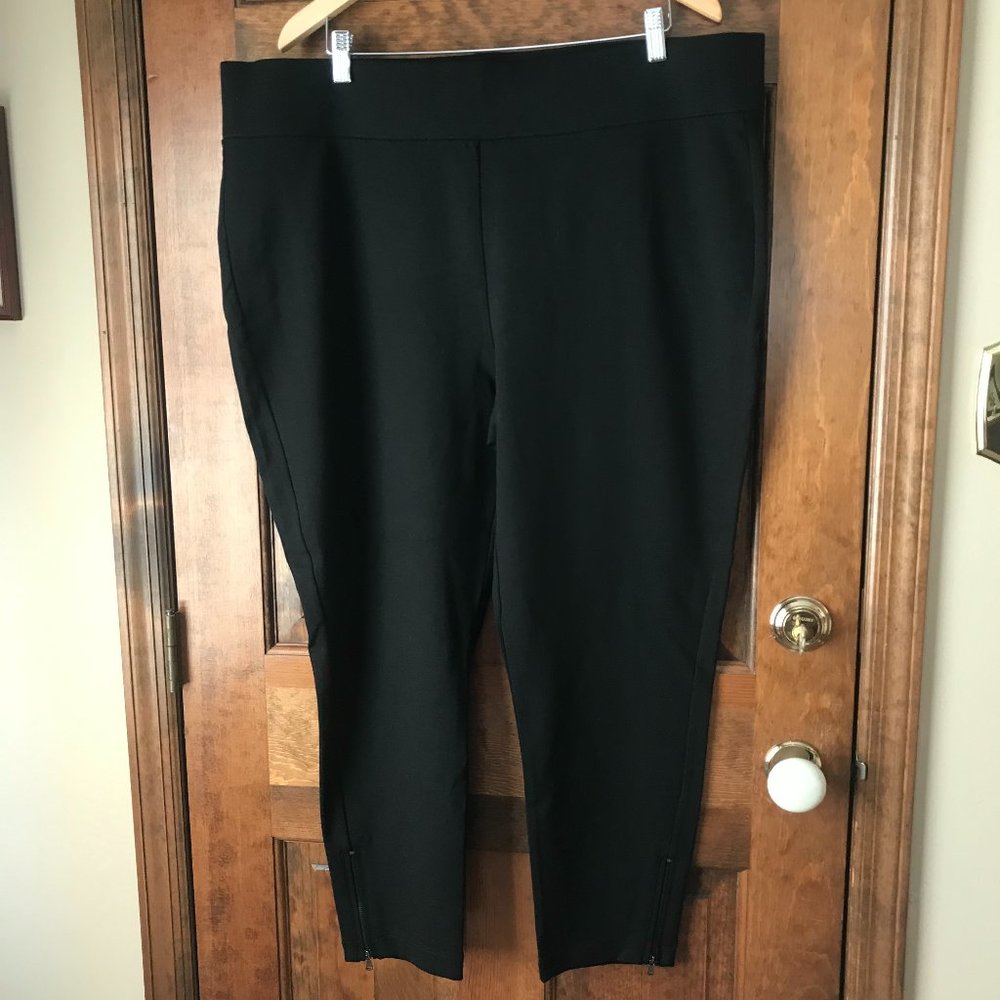 NYDJ Black Pull-On Pants with Zipper Legs Size 20W
